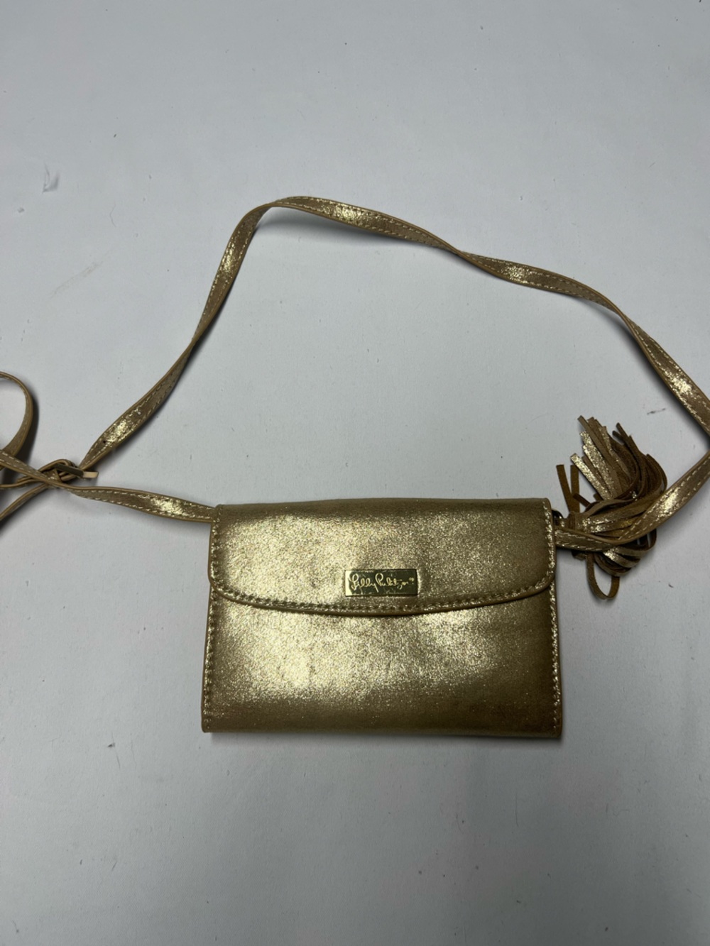 Lilly Pulitzer Bahama Metallic Gold Crossbody bag